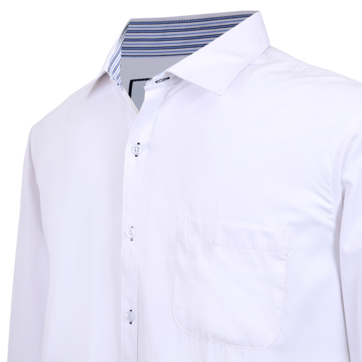 Camisa Michel Blanc Manga Larga Falso Liso para Hombre