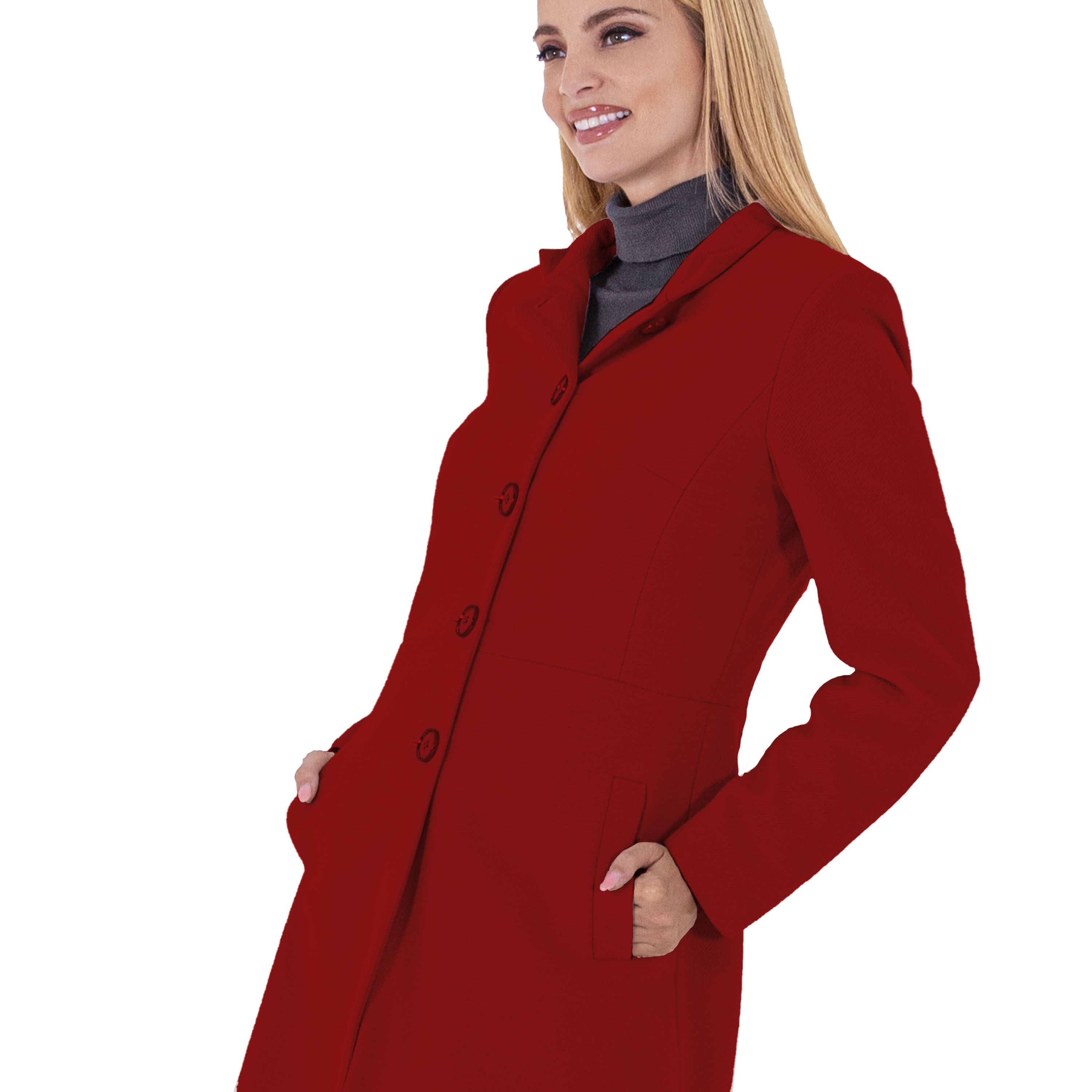 Abrigo Cuello Mao Botones al Frente Shyla