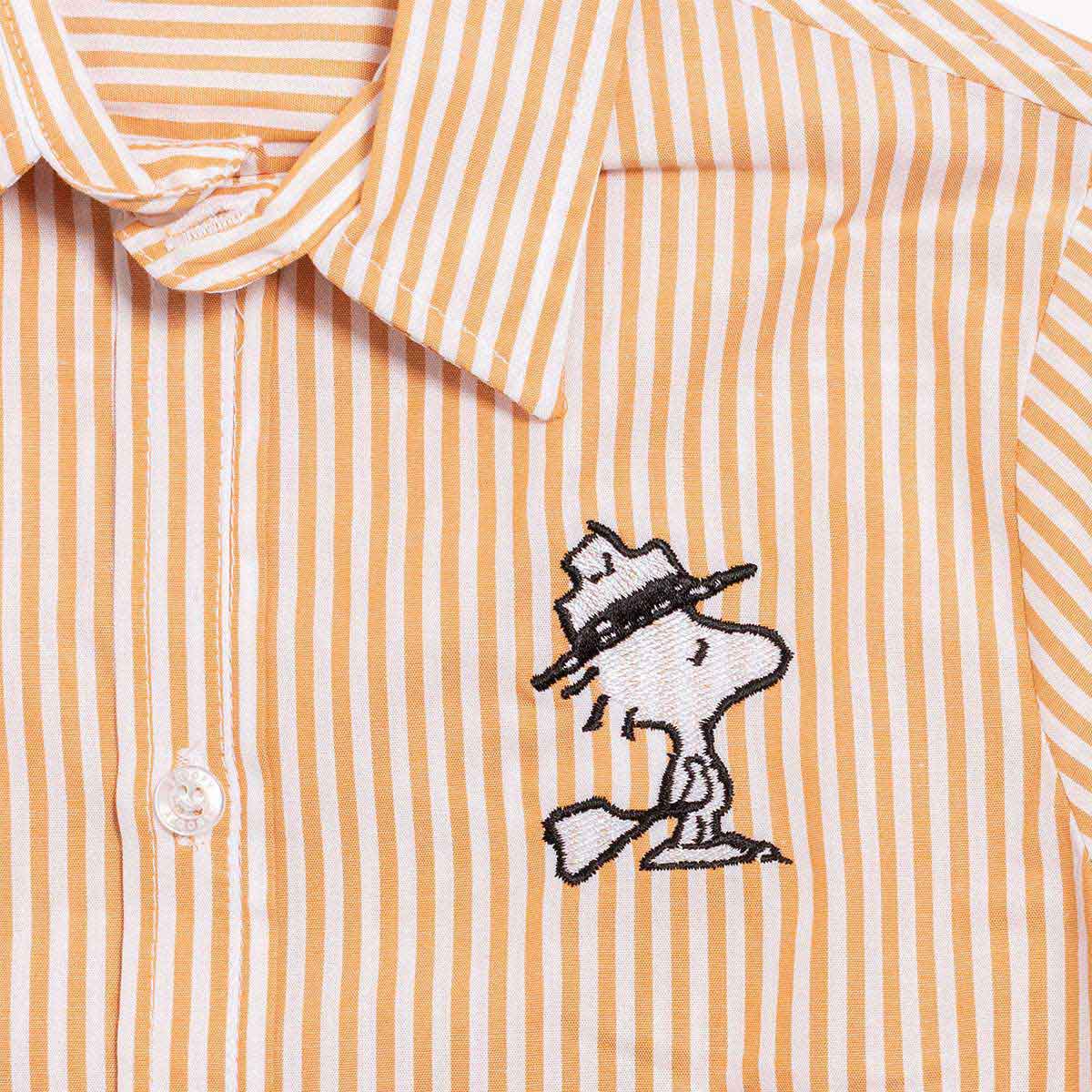 Conjunto para Niño 3 Piezas Camisa Manga Larga, Playera Manga Corta Pantalón Gabardina Snoopy