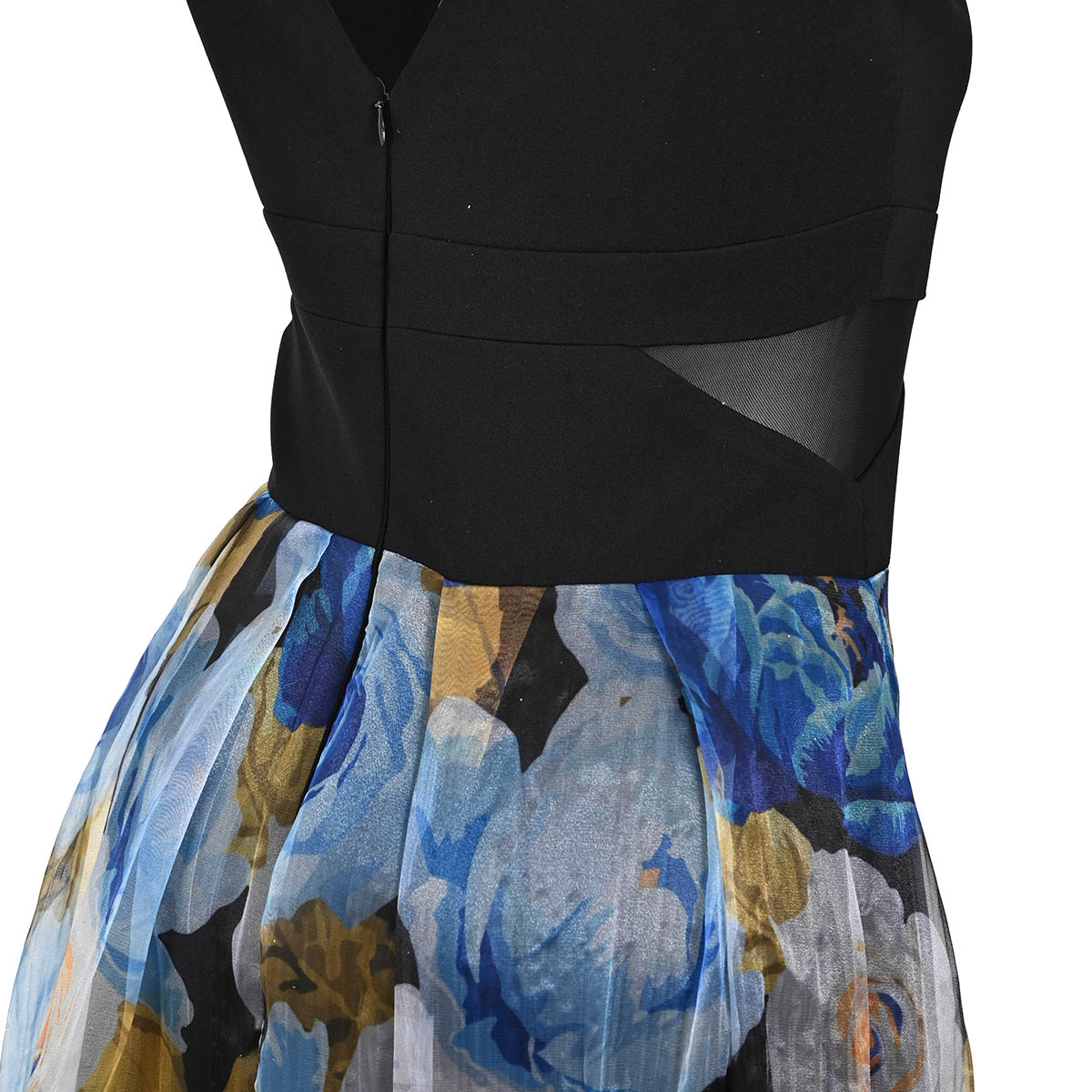 Vestido Largo Falda Organza Estampada Nikki Italy