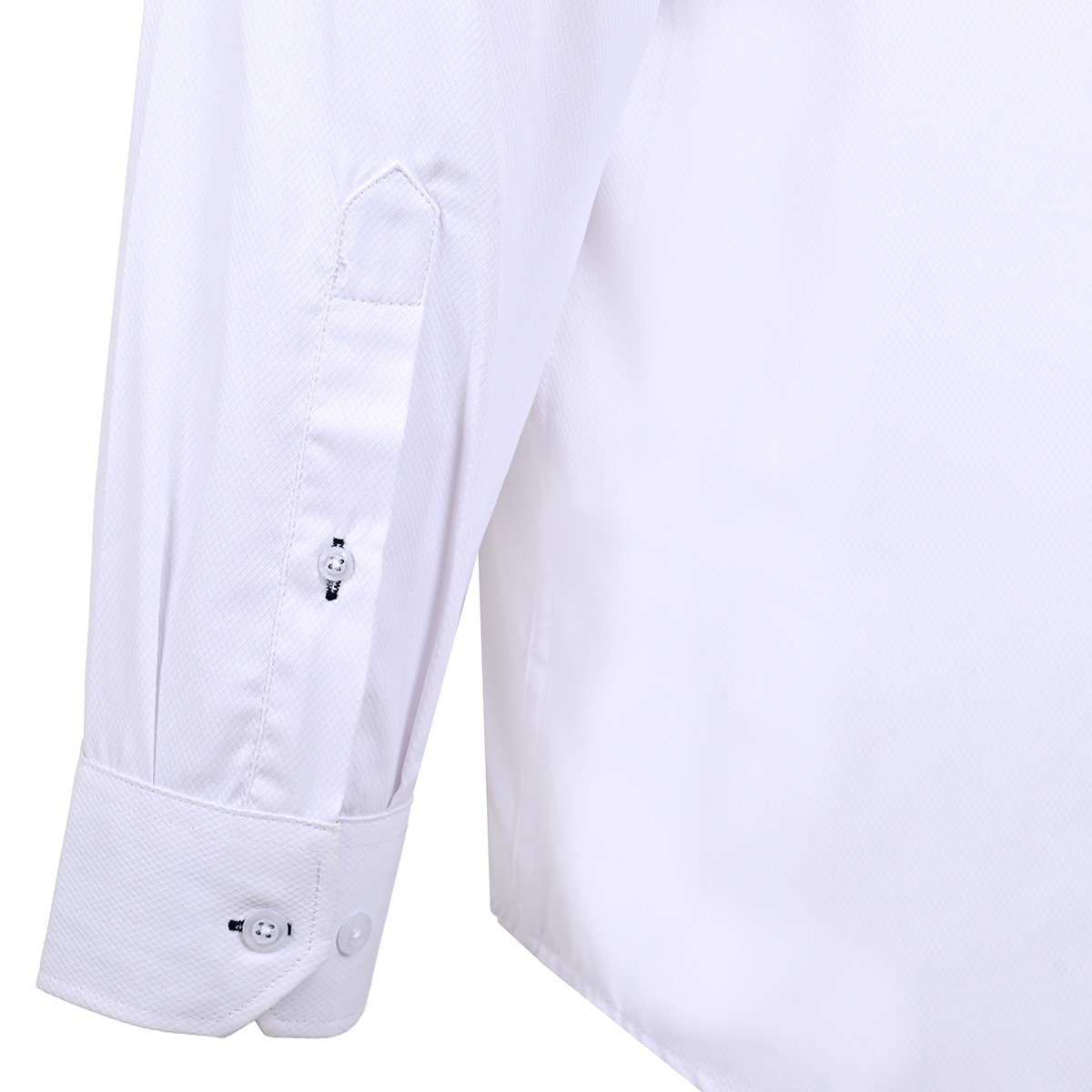 Camisa Michel Blanc Manga Larga Falso Liso para Hombre