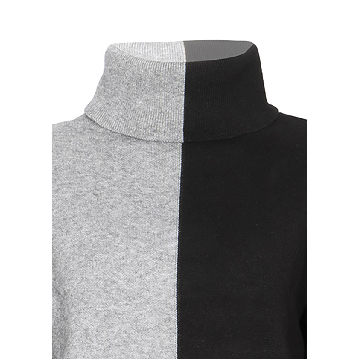 Suéter Mikerinos Cuello Ruso Diseño Bicolor