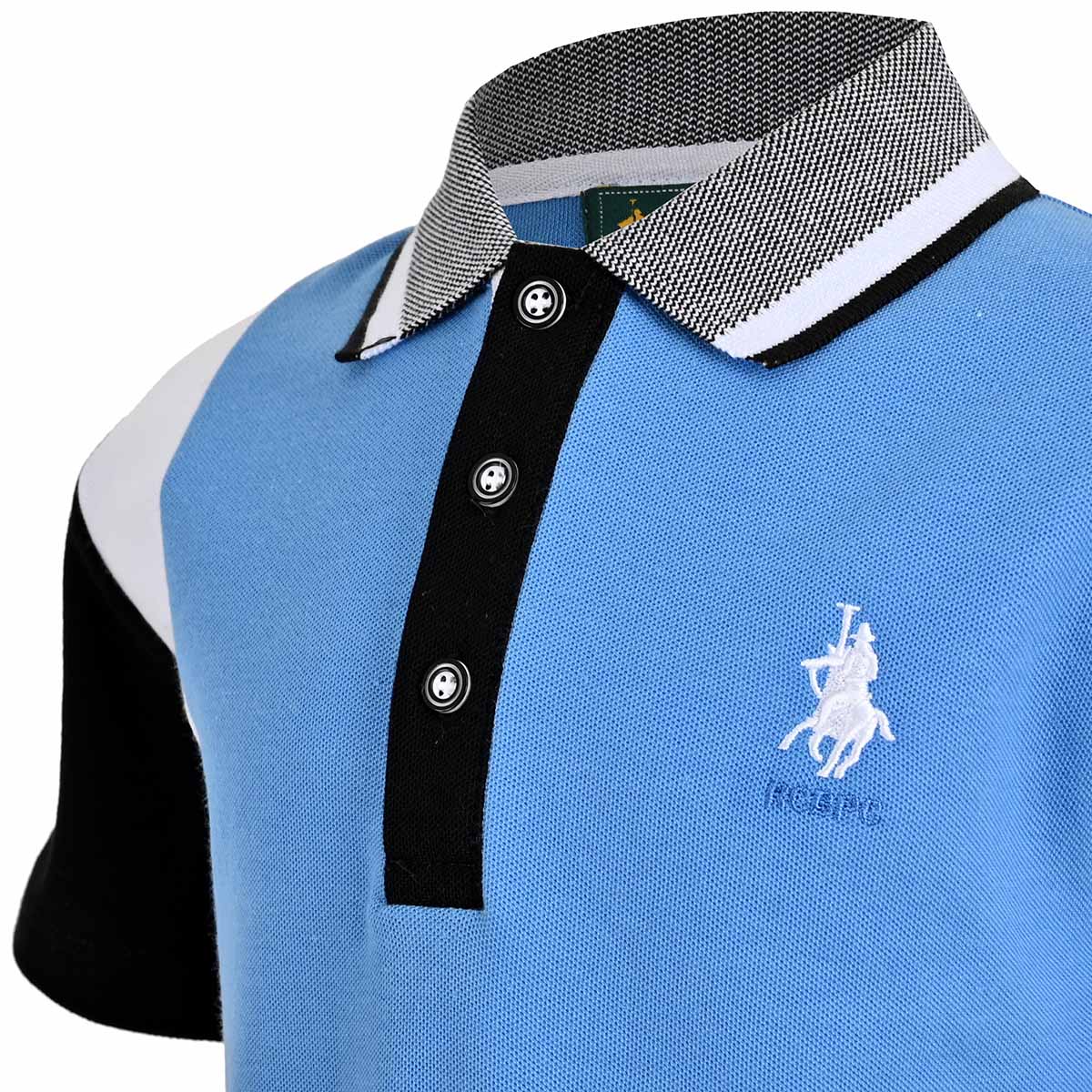 Playera Manga Corta Bloque Vertical Royal Polo Club para Niño