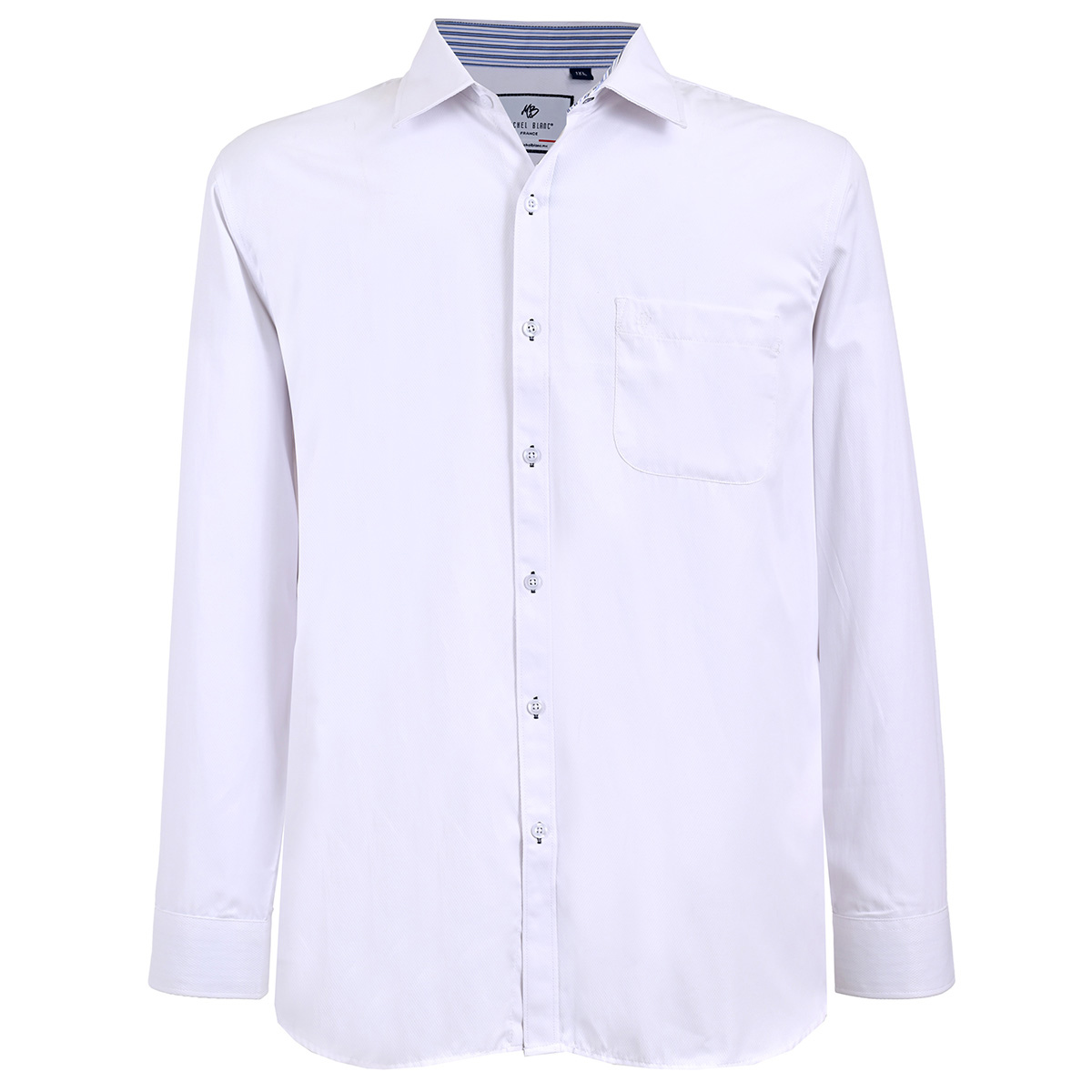 Camisa Michel Blanc Manga Larga Falso Liso para Hombre