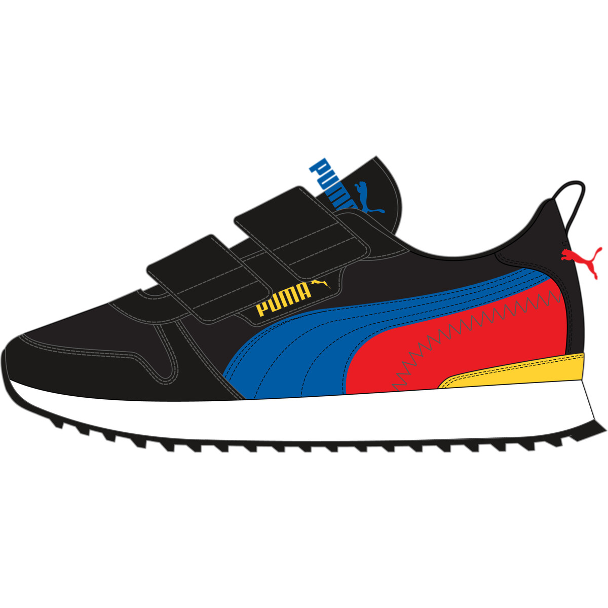 Tenis R78 V para Niño 13-16 Negro Puma