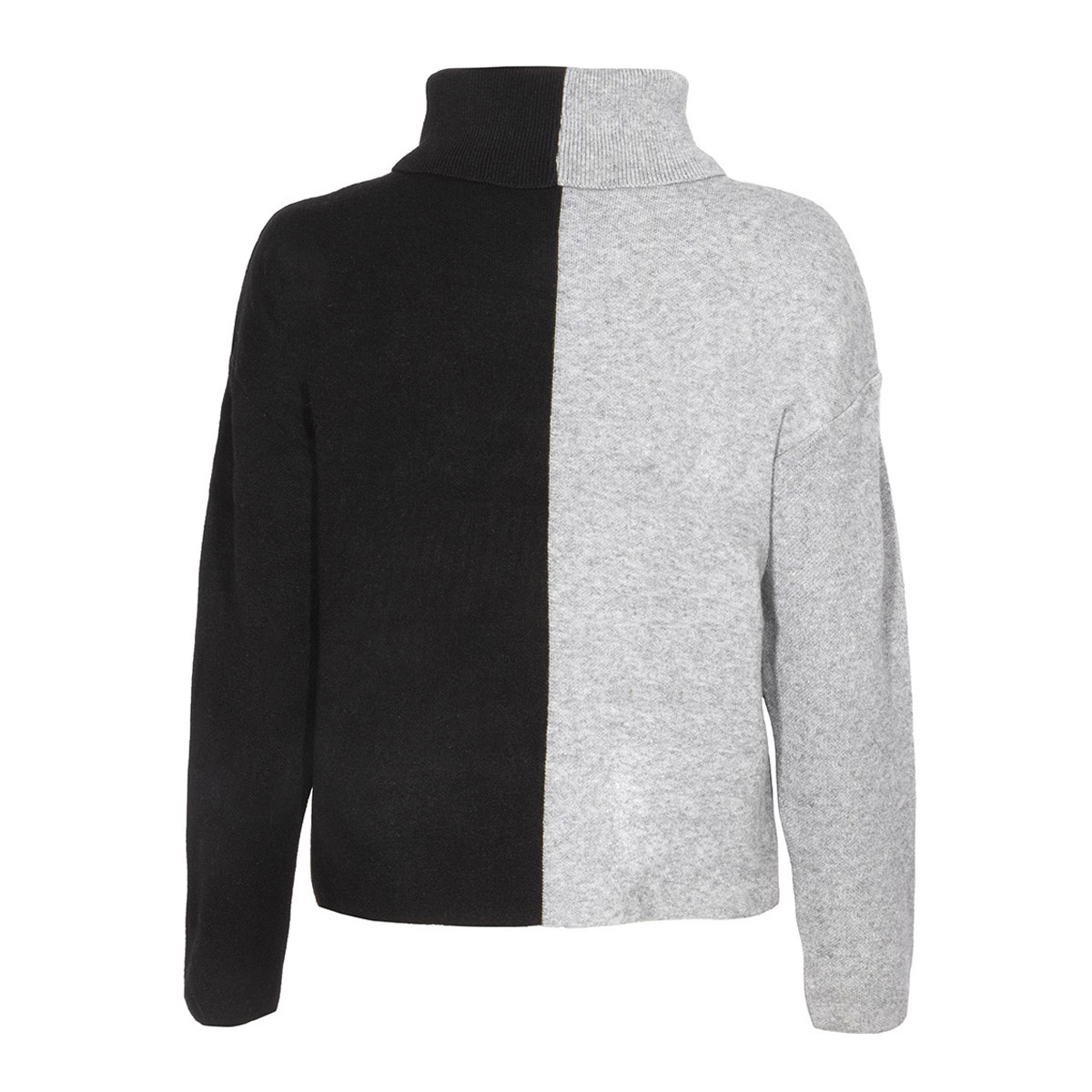 Suéter Mikerinos Cuello Ruso Diseño Bicolor