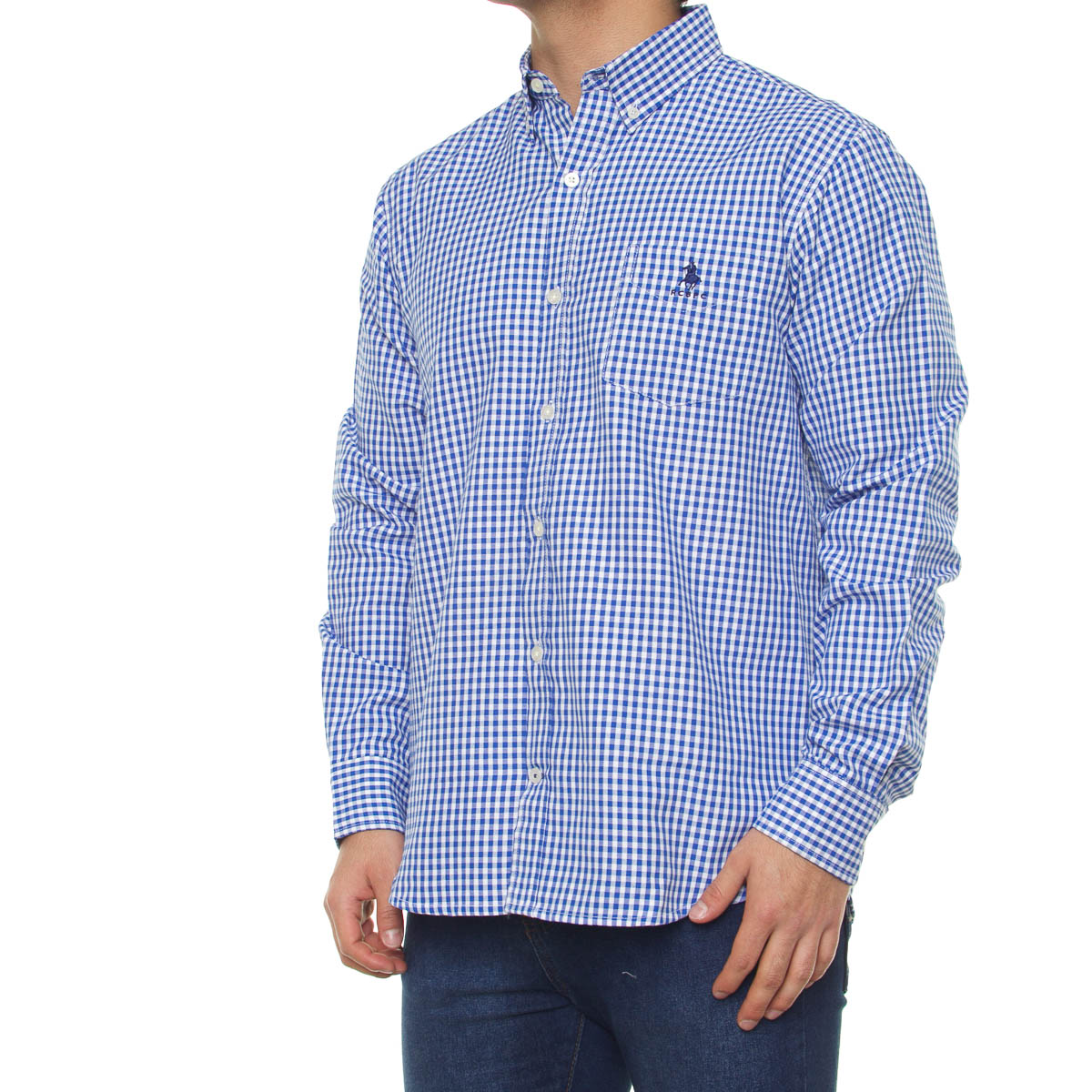 Camisa Casual Manga Larga Estampado Cuadros para Hombre Polo Club
