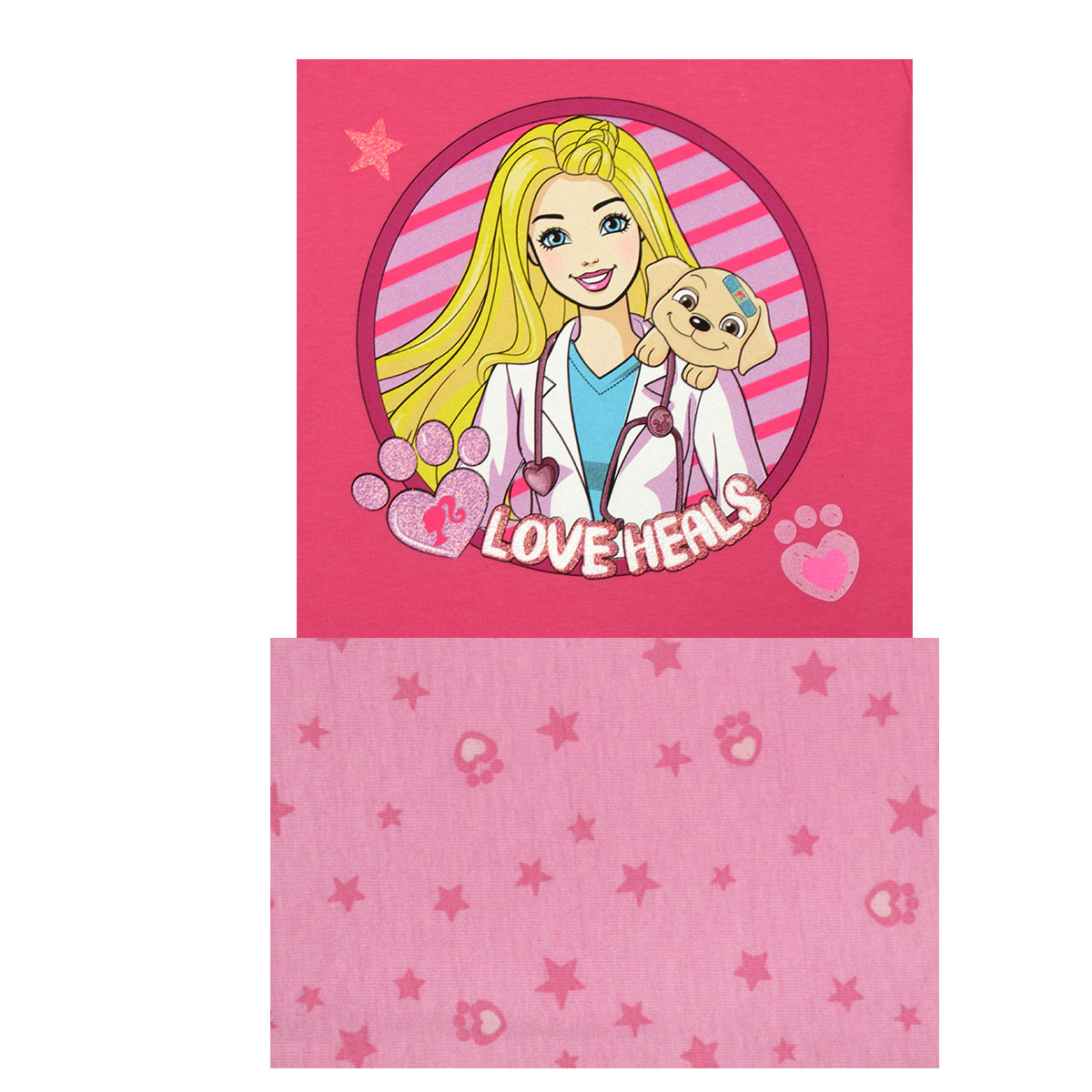 Pijama Barbie Playera Manga Larga Pantalón con Estampado para Niña